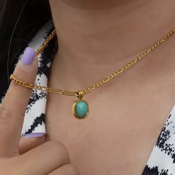 NEW FIGARO 18K GOLD CHAIN PENDANT NECKLACE, NICE NECKLACE, CUTE NECKLACE - Picture 2 of 7